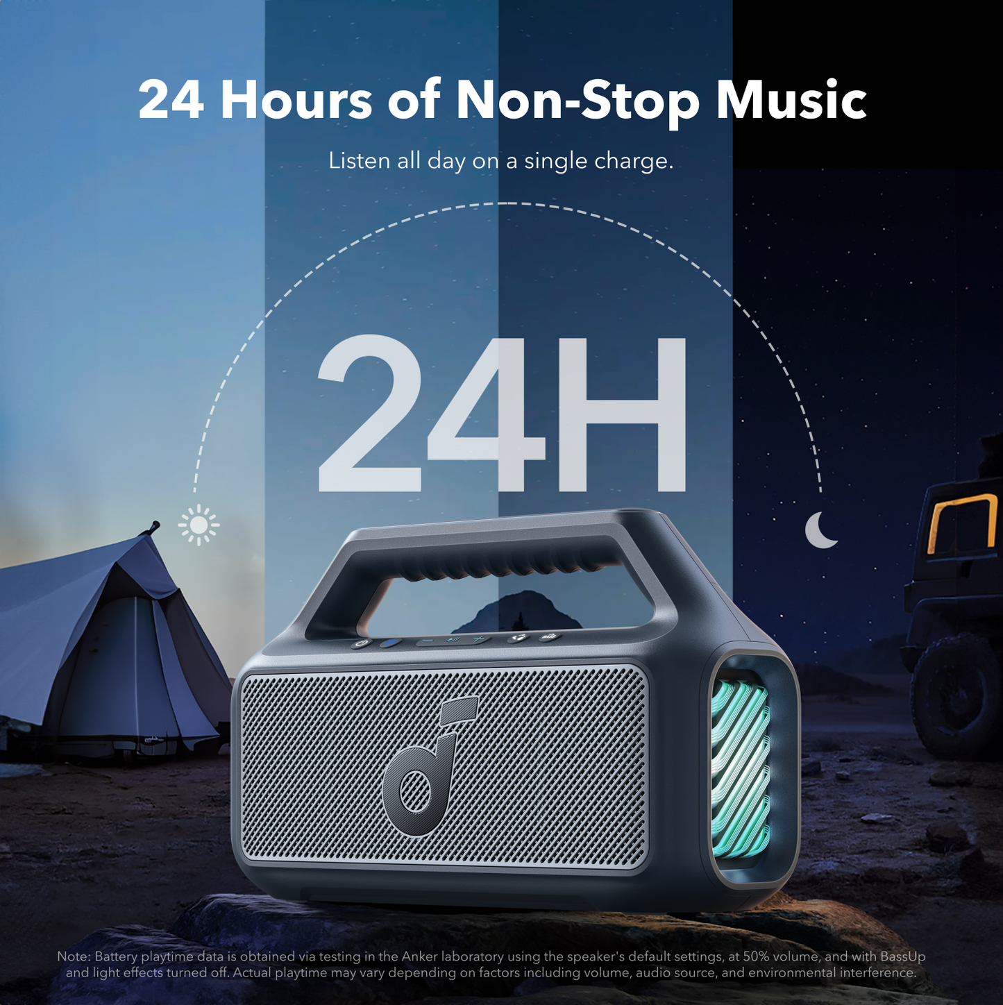 Altavoz portátil Bluetooth Anker SoundCore Boom 2 Nueva Versión, 80W, TWS, RGB, Resistente al agua, Azul A3138032