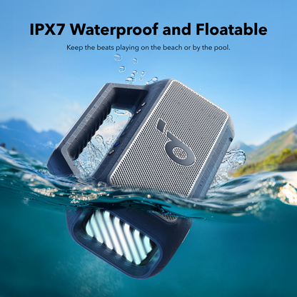 Altavoz portátil Bluetooth Anker SoundCore Boom 2 Nueva Versión, 80W, TWS, RGB, Resistente al agua, Azul A3138032