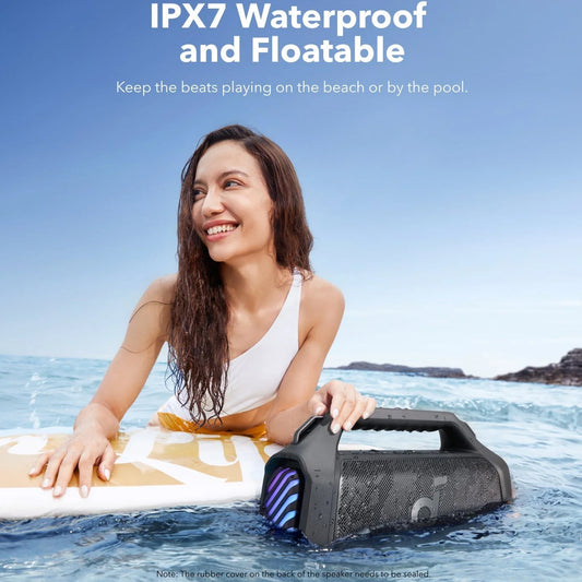 Altavoz Portátil Bluetooth Anker Soundcore Boom 2 Plus, 140W, TWS, RGB, Impermeable, Negro A3134011