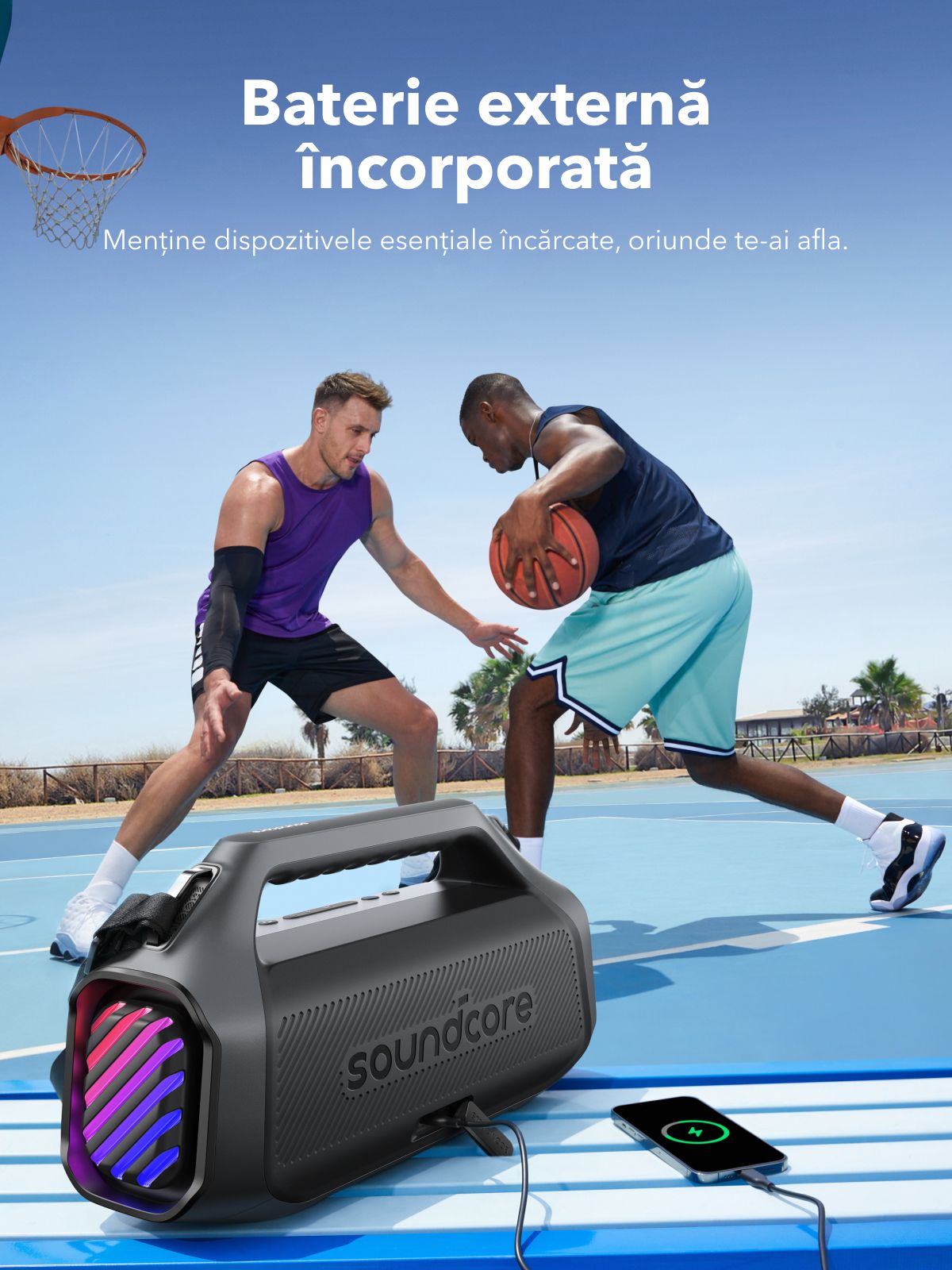 Altavoz portátil Bluetooth Anker SoundCore Boom 2 Plus Nueva Versión, 140W, TWS, RGB, Resistente al agua, Negro A3134012