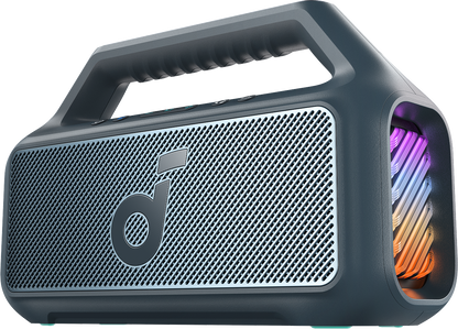Altavoz portátil Bluetooth Anker SoundCore Boom 2 Nueva Versión, 80W, TWS, RGB, Resistente al agua, Azul A3138032