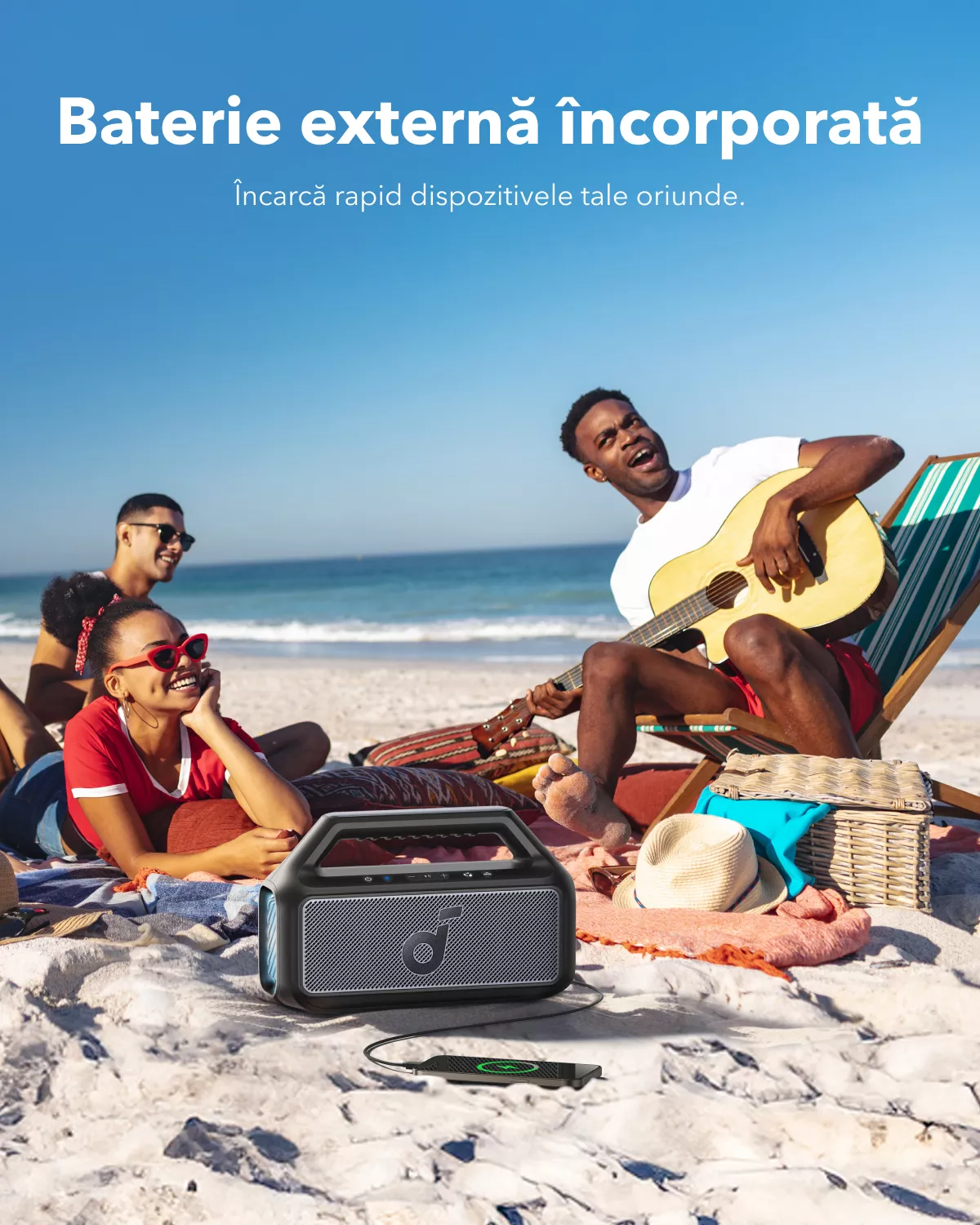 Altavoz Portátil Bluetooth Anker SoundCore Boom 2 Nueva Versión, 80W, TWS, RGB, Resistente al Agua, Negro A3138012