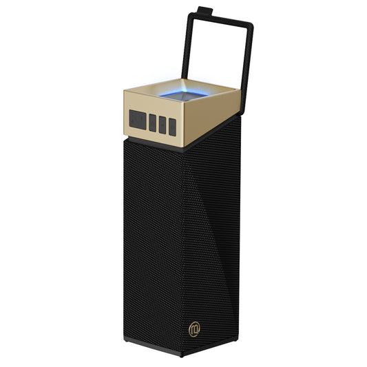 Altavoz portátil Bluetooth Bugani Brief TT, 60W, RGB, impermeable, negro dorado
