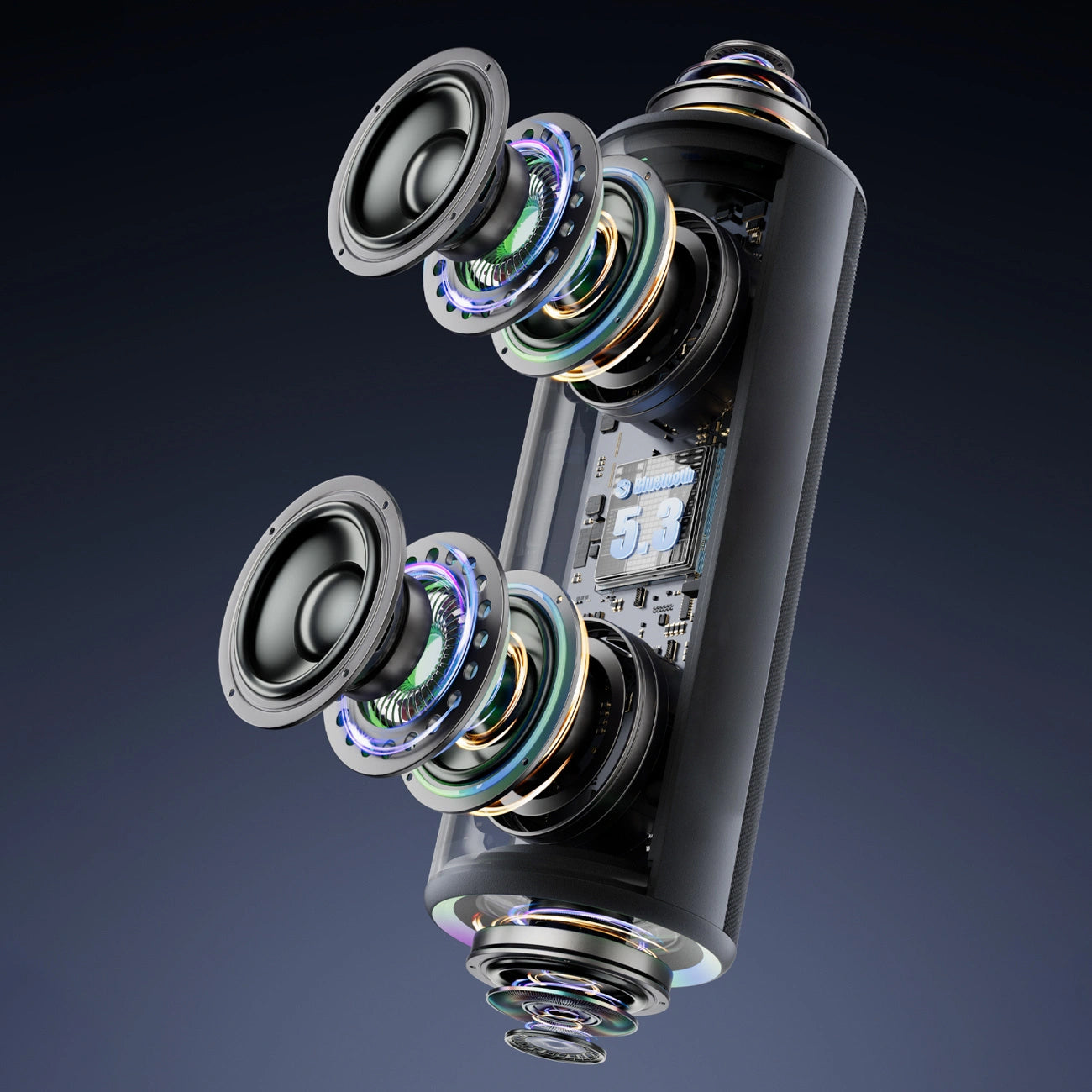 Altavoz Portátil Bluetooth Dudao Y21, 2 x 5W, TWS, RGB, Negro