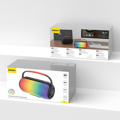 Altavoz Portátil Bluetooth Dudao Y21, 2 x 5W, TWS, RGB, Negro