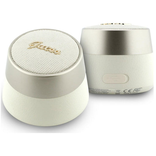 Altavoz portátil Bluetooth Guess Script Metal Logo, 5W, TWS, Dorado