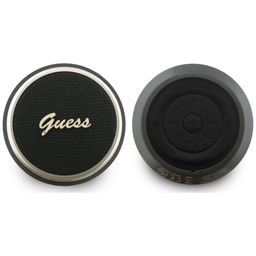 Altavoz portátil Bluetooth Guess Script Metal Logo, 5W, TWS, Negro