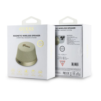 Altavoz Portátil Bluetooth Guess Stand Magnético Script Metal, 3W, Dorado