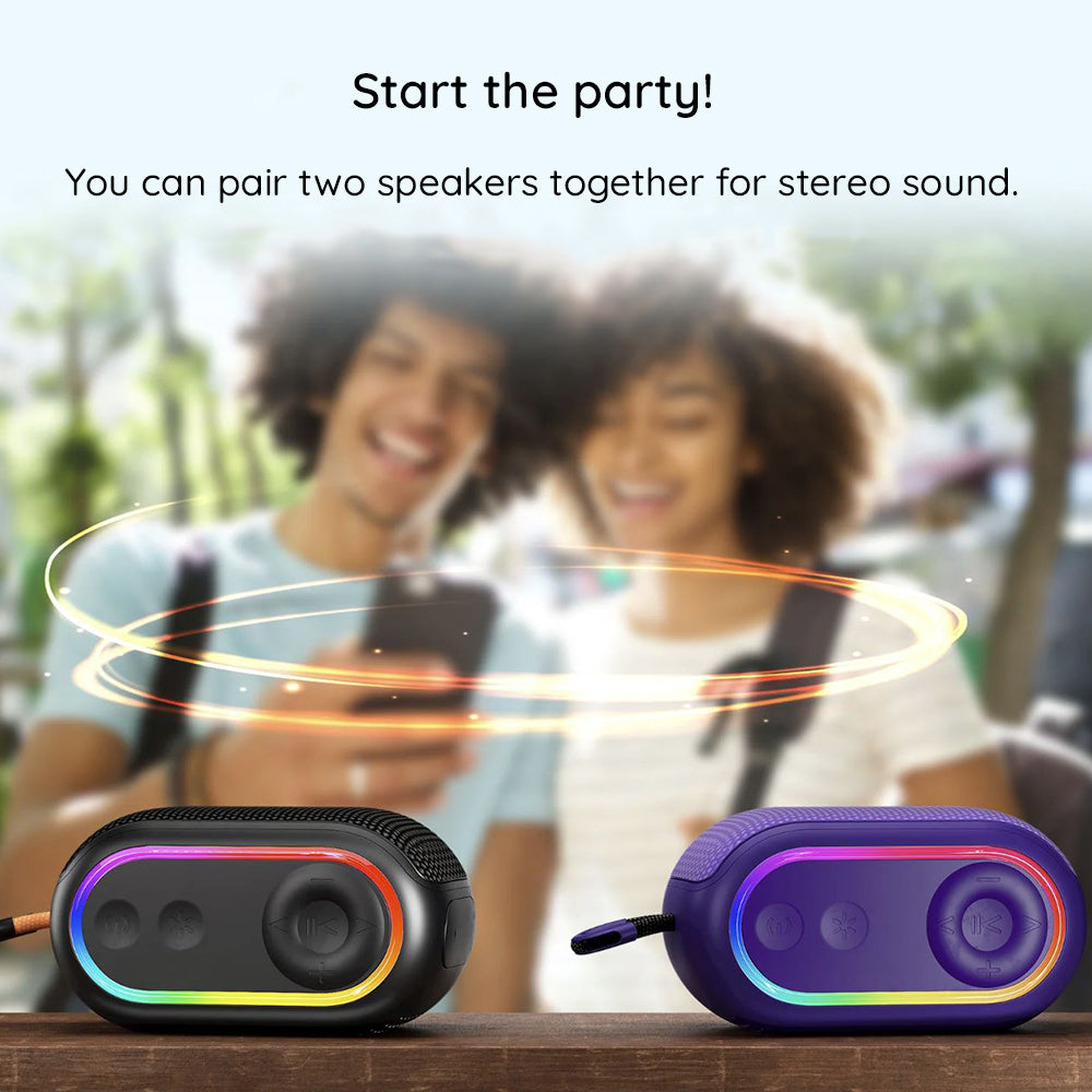Altavoz Portátil Bluetooth HAVIT SK809BT, 7W, RGB, Impermeable, Morado