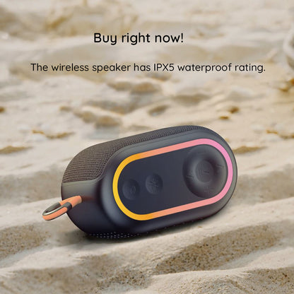 Altavoz Portátil Bluetooth HAVIT SK809BT, 7W, RGB, Impermeable, Morado