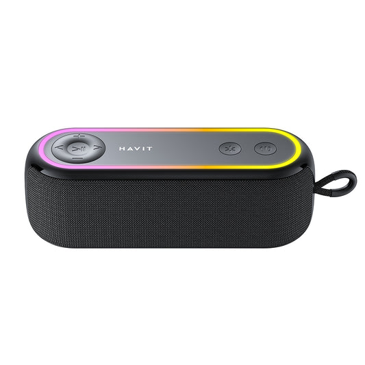 Altavoz Portátil Bluetooth HAVIT SK810BT, 7W, RGB, Impermeable, Negro