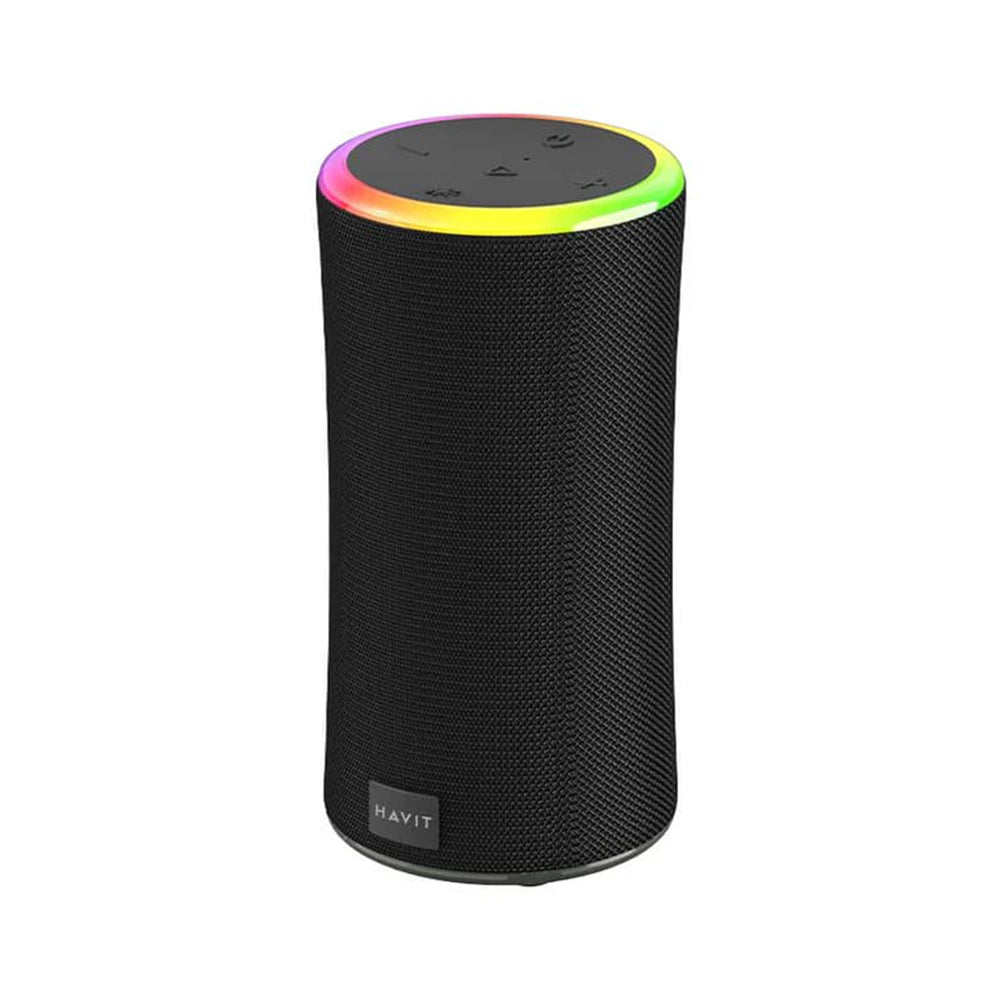 Altavoz Portátil Bluetooth HAVIT SK833BT, 2 x 10W, RGB, Impermeable, Negro