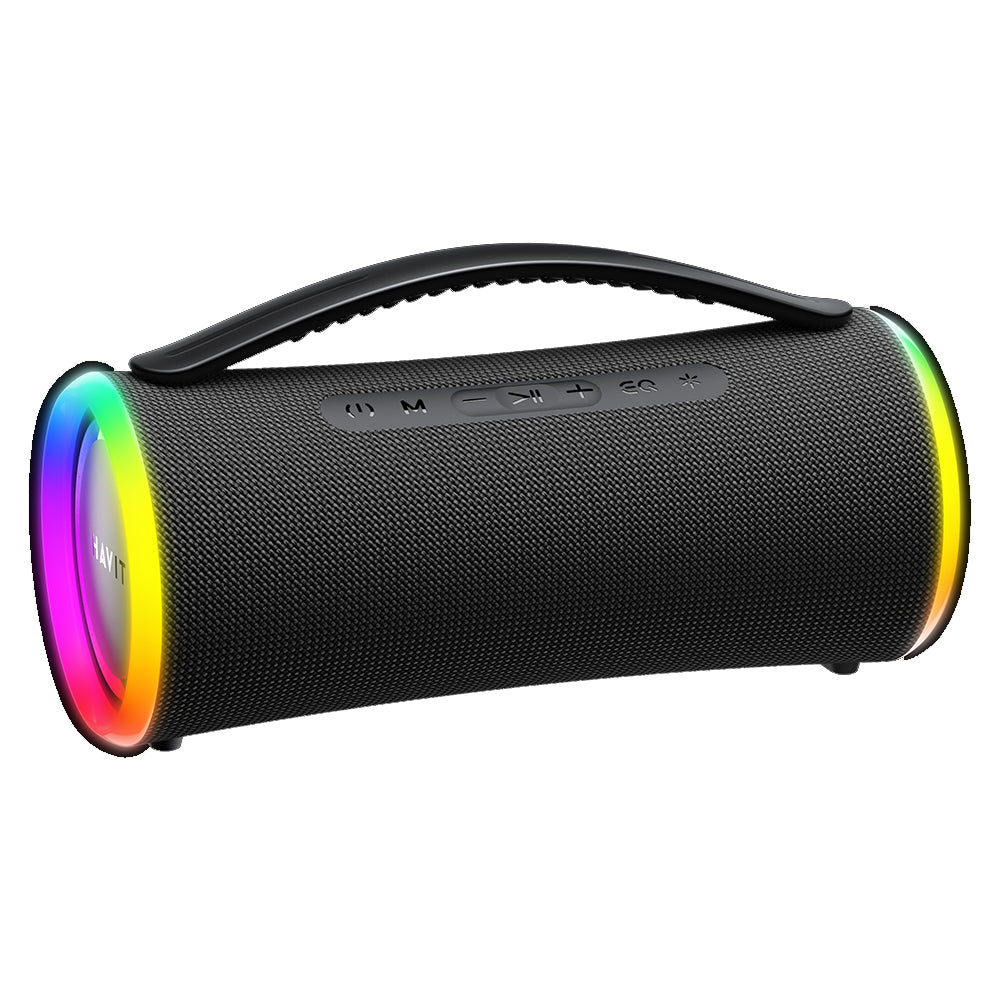 Altavoz Portátil Bluetooth HAVIT SK834BT, 2 x 5W, RGB, Impermeable, Negro