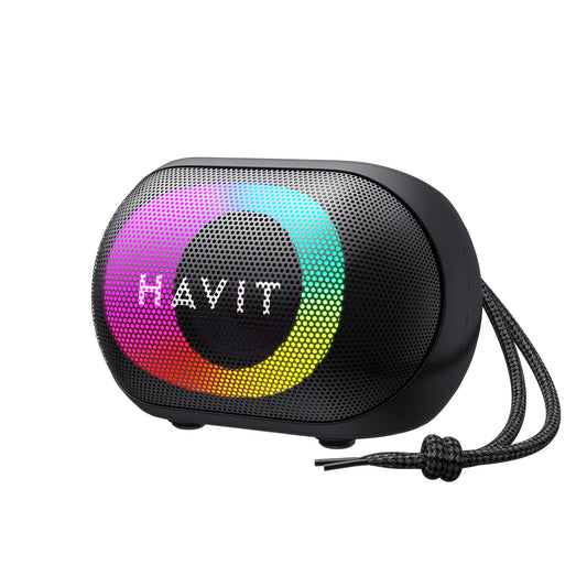 Altavoz Portátil Bluetooth HAVIT SK885BT, 8W, RGB, Impermeable, Negro