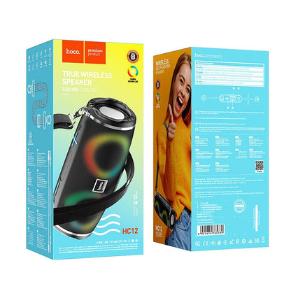 Altavoz Portátil Bluetooth HOCO HC12, 10W, RGB, Impermeable, Negro
