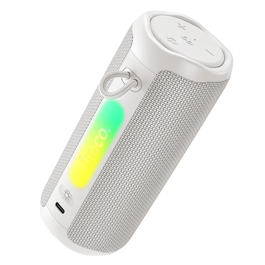 Altavoz Portátil Bluetooth HOCO HC50, 8W, TWS, RGB, Impermeable, Blanco