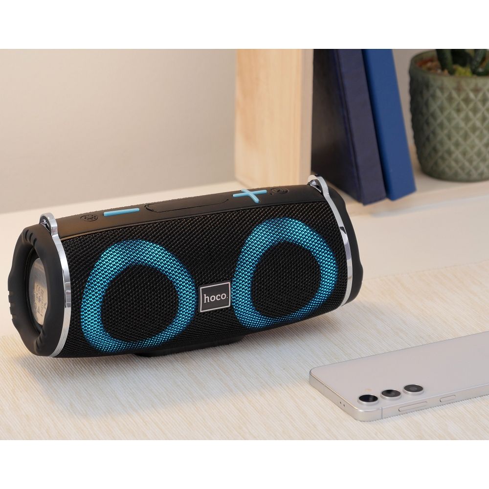 Altavoz Portátil Bluetooth HOCO HC12, 10W, RGB, Impermeable, Negro