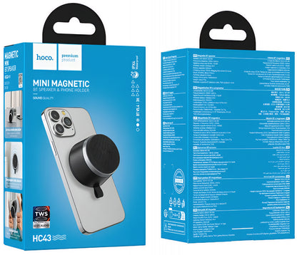 Altavoz Portátil Bluetooth HOCO HC43 Mini Magnético, 8W, TWS, Negro