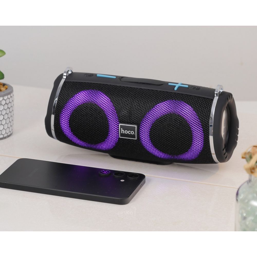Altavoz Portátil Bluetooth HOCO HC12, 10W, RGB, Impermeable, Negro