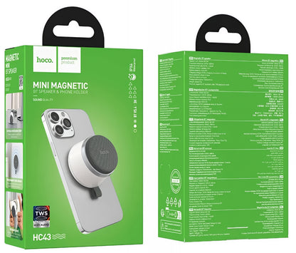 Altavoz Portátil Bluetooth HOCO HC43 Mini Magnético, 8W, TWS, Blanco