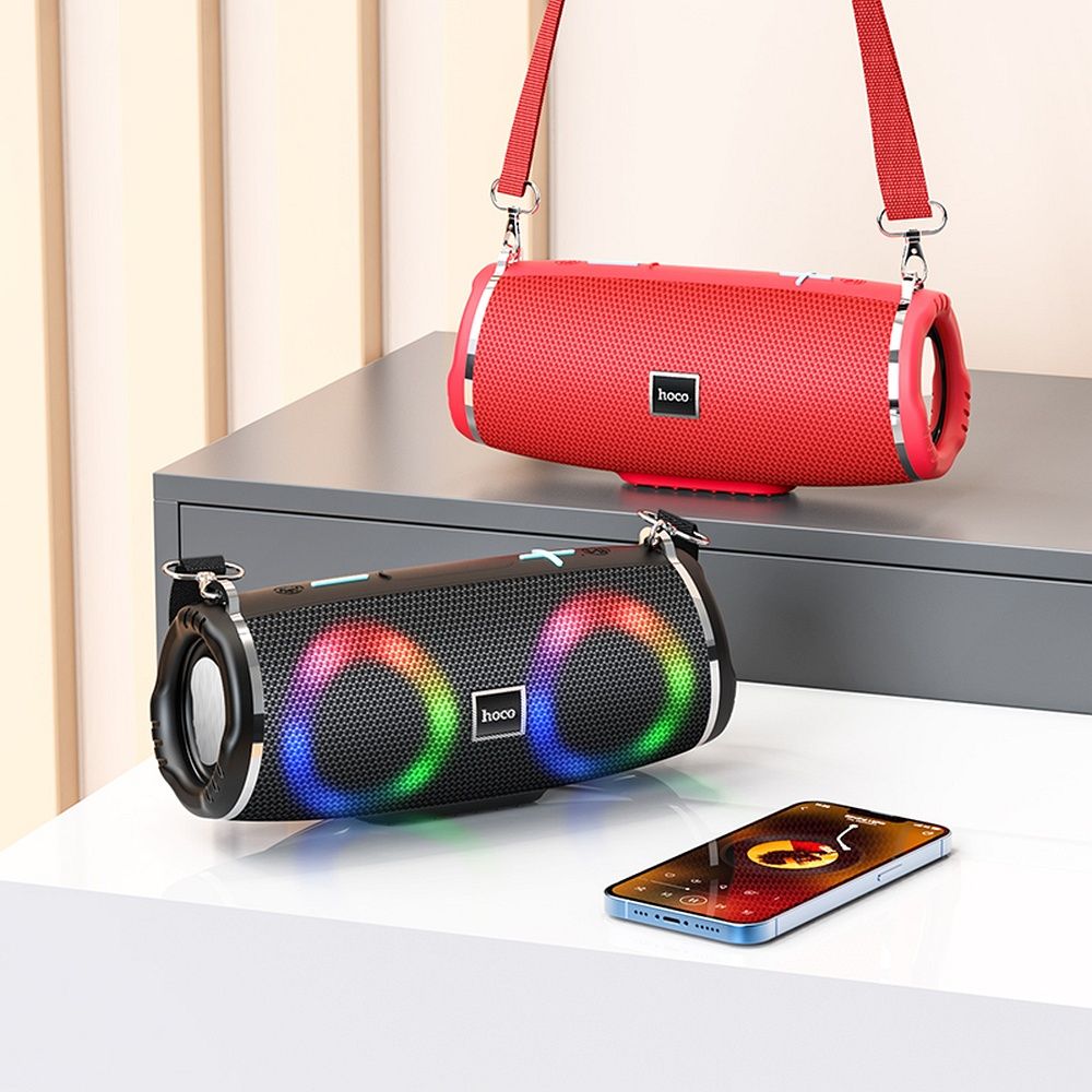 Altavoz Portátil Bluetooth HOCO HC12, 10W, RGB, Impermeable, Negro