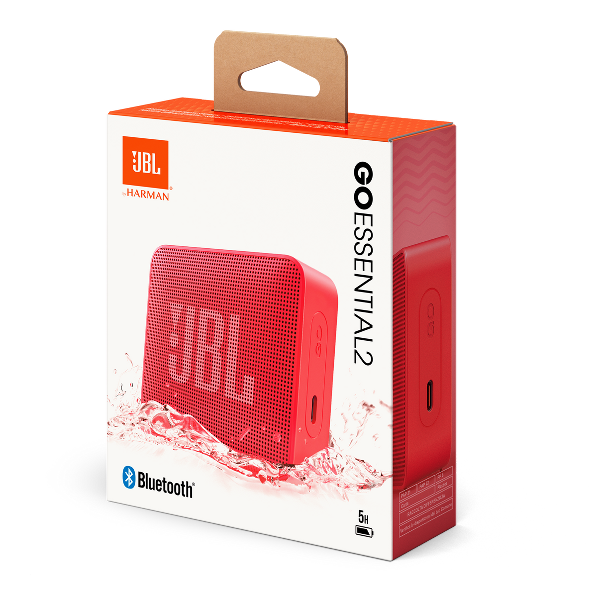 Altavoz Portátil Bluetooth JBL Go Essential 2, 3.1W, Pro Sound, Impermeable, Rojo JBLGOES2REDCN