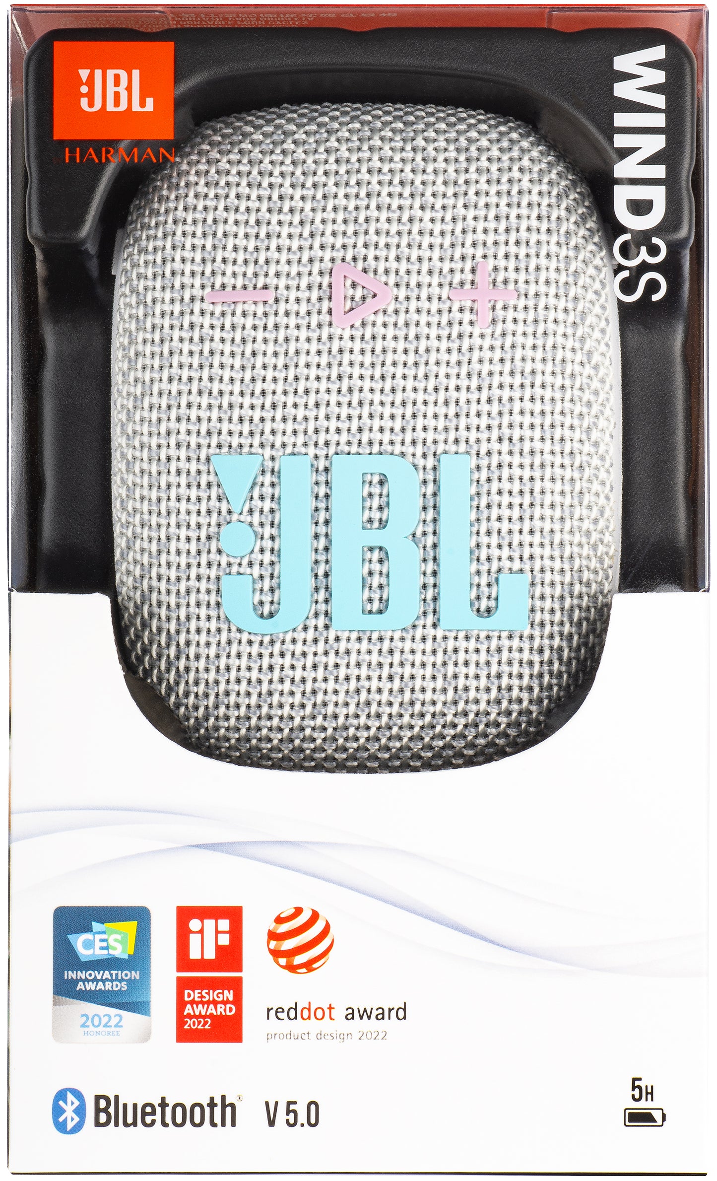 Altavoz Bluetooth Portátil JBL Wind 3S, 5W, Impermeable, Gris JBLWIND3SGRY