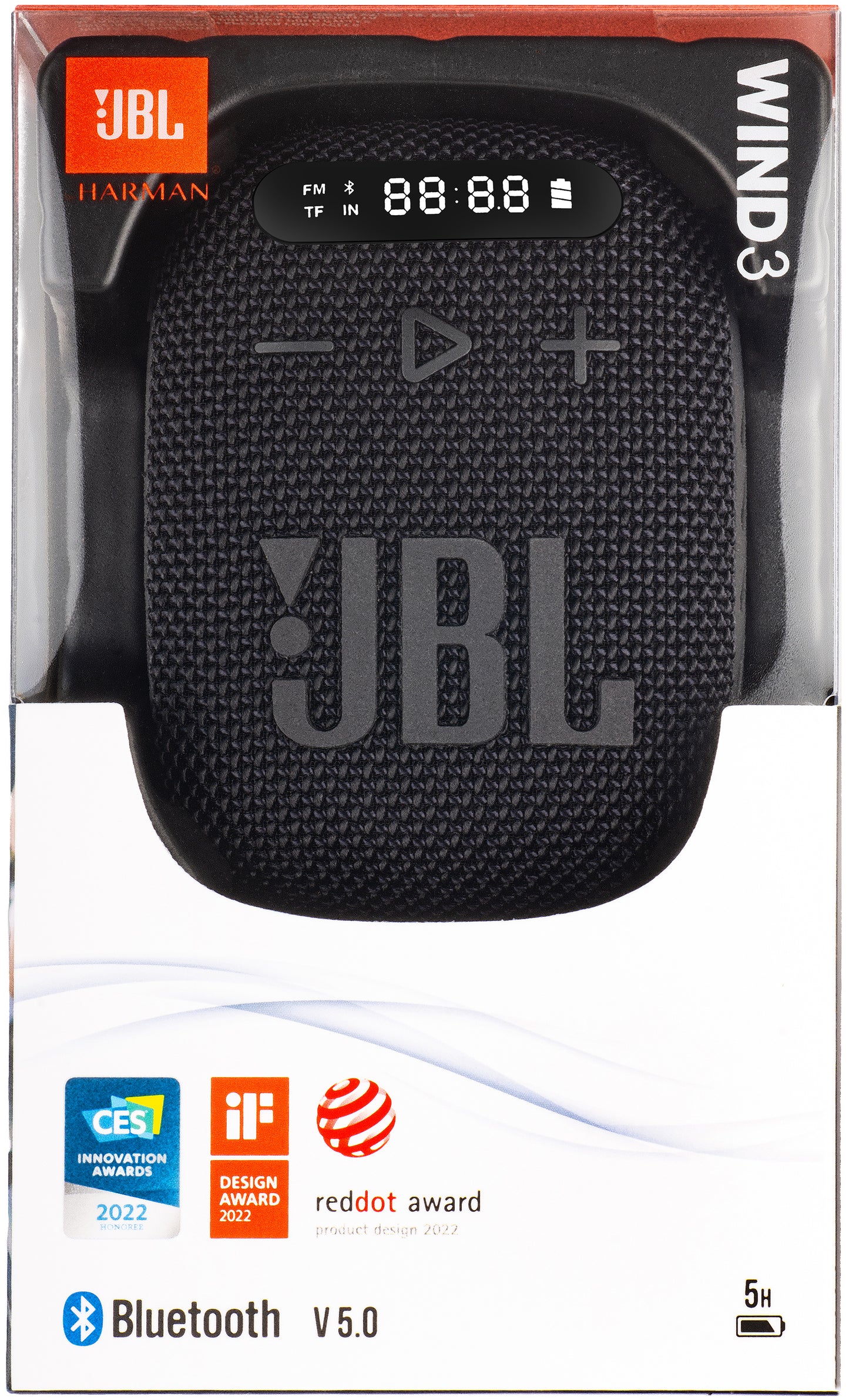 Altavoz Portátil Bluetooth JBL Wind 3, 5W, Impermeable, Negro JBLWIND3