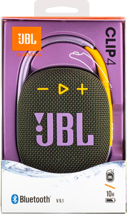 Altavoz Bluetooth Portátil JBL Clip 4, 5W, Sonido Pro, Impermeable, Verde JBLCLIP4GRN