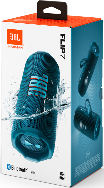 JBL Flip 7 Portable Bluetooth Speaker, 35W, MultiPoint, Waterproof, Blue JBLFLIP7BLU
