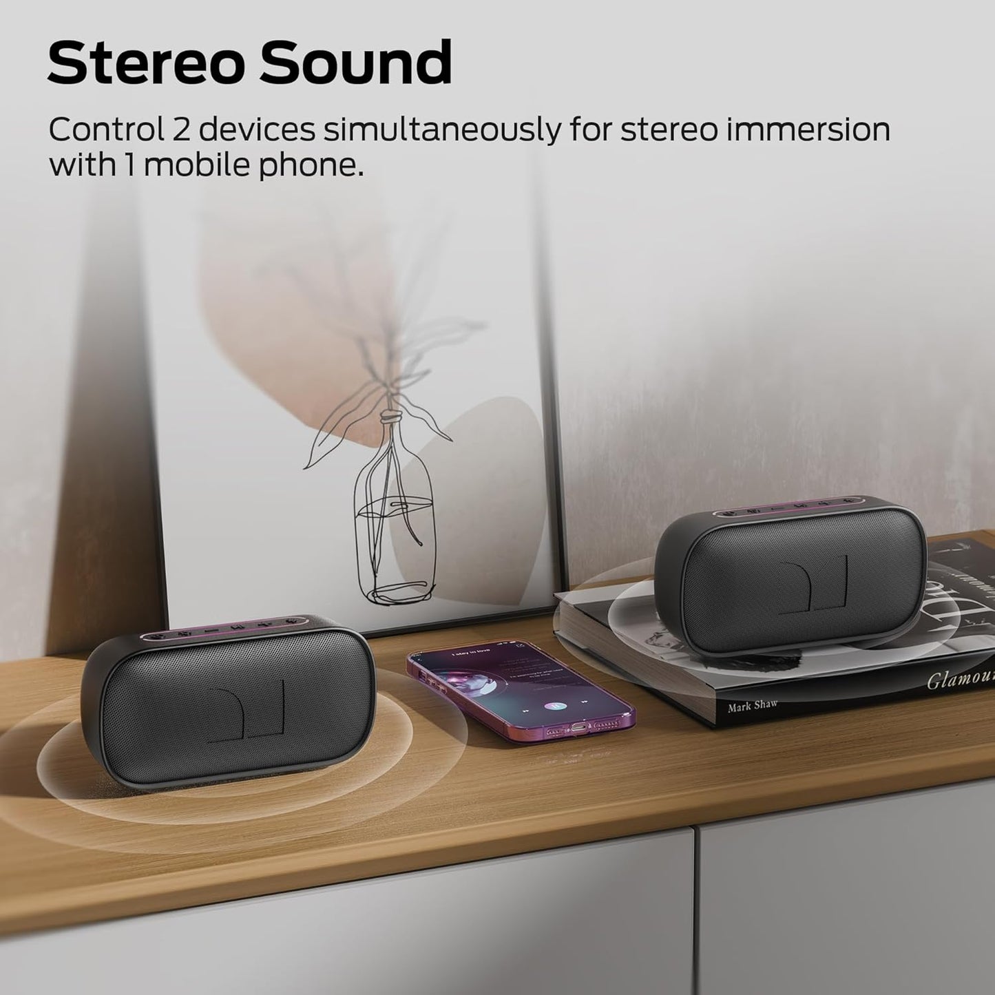 Altavoz portátil Bluetooth Monster S150, 14W, TWS, RGB, impermeable, negro