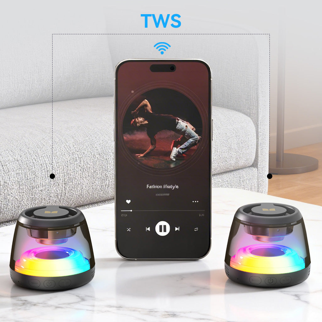 Altavoz Portátil Bluetooth Monster Mag Flux, 5W, TWS, RGB, Negro