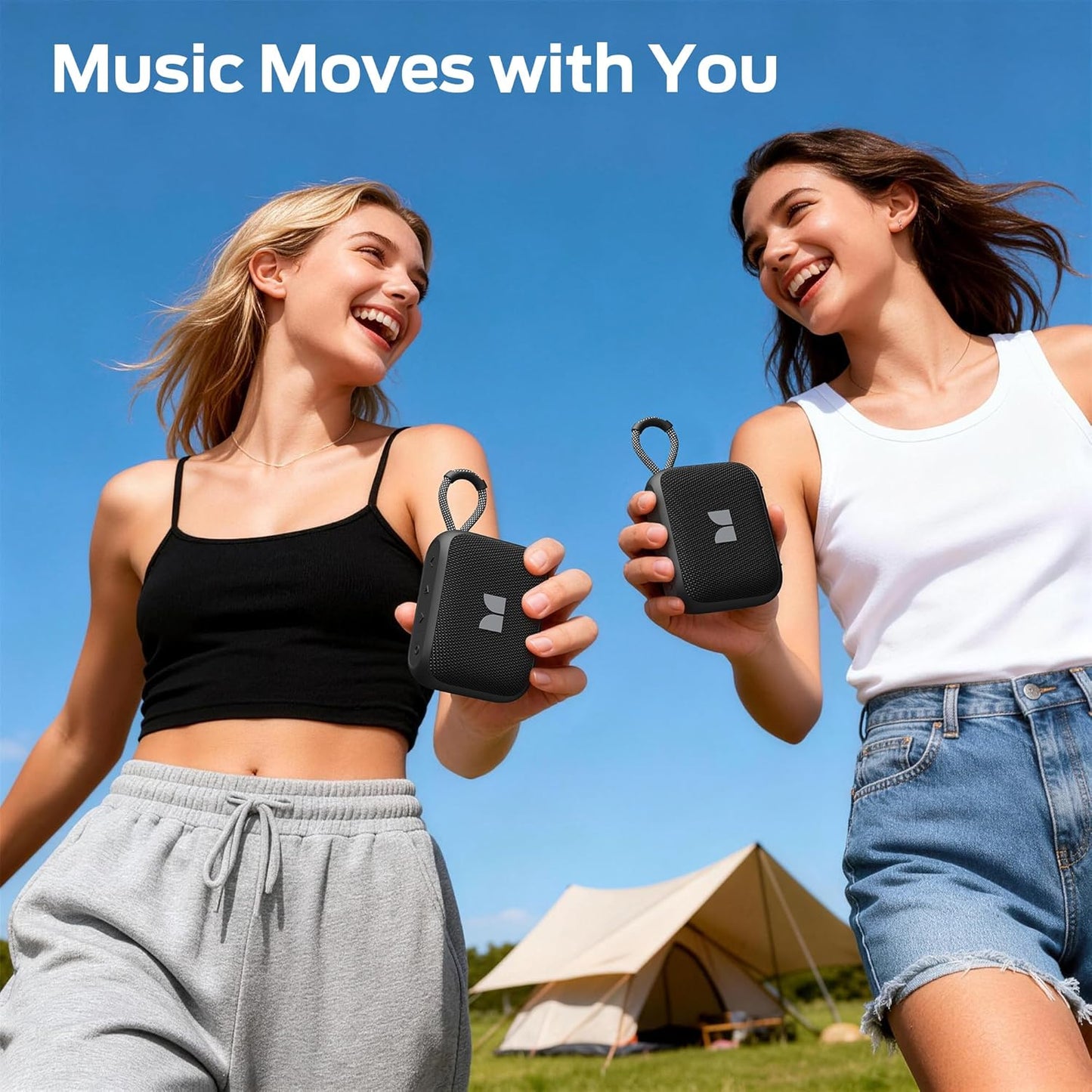 Altavoz portátil Bluetooth Monster S520, 5W, TWS, RGB, impermeable, negro