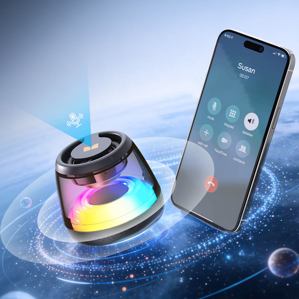 Altavoz Portátil Bluetooth Monster Mag Flux, 5W, TWS, RGB, Negro
