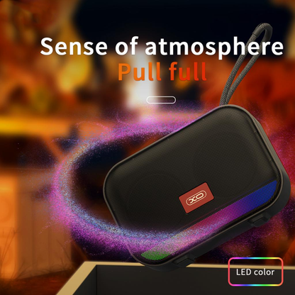 Altavoz Portátil Bluetooth XO Design F66, 5W, RGB, Negro