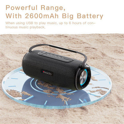 Altavoz Portátil Bluetooth Yesido YSW11, 40W, RGB, Impermeable, Negro