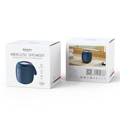 Altavoz Portátil Bluetooth Yesido YSW14, 5W, RGB, Azul