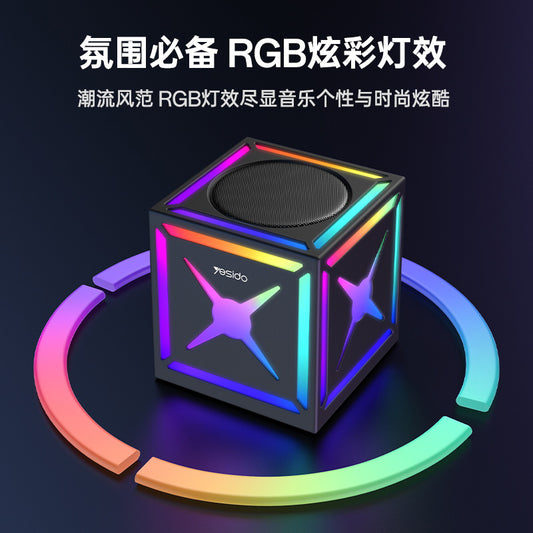Altavoz Bluetooth Yesido YSW34, 8W, RGB, Negro