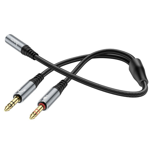 Adaptador de Audio 3.5mm - 2 x 3.5mm HOCO UPA21, 0.25m, Negro