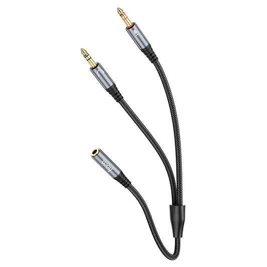 Adaptador de Audio 3.5mm - 2 x 3.5mm HOCO UPA21, 0.25m, Negro