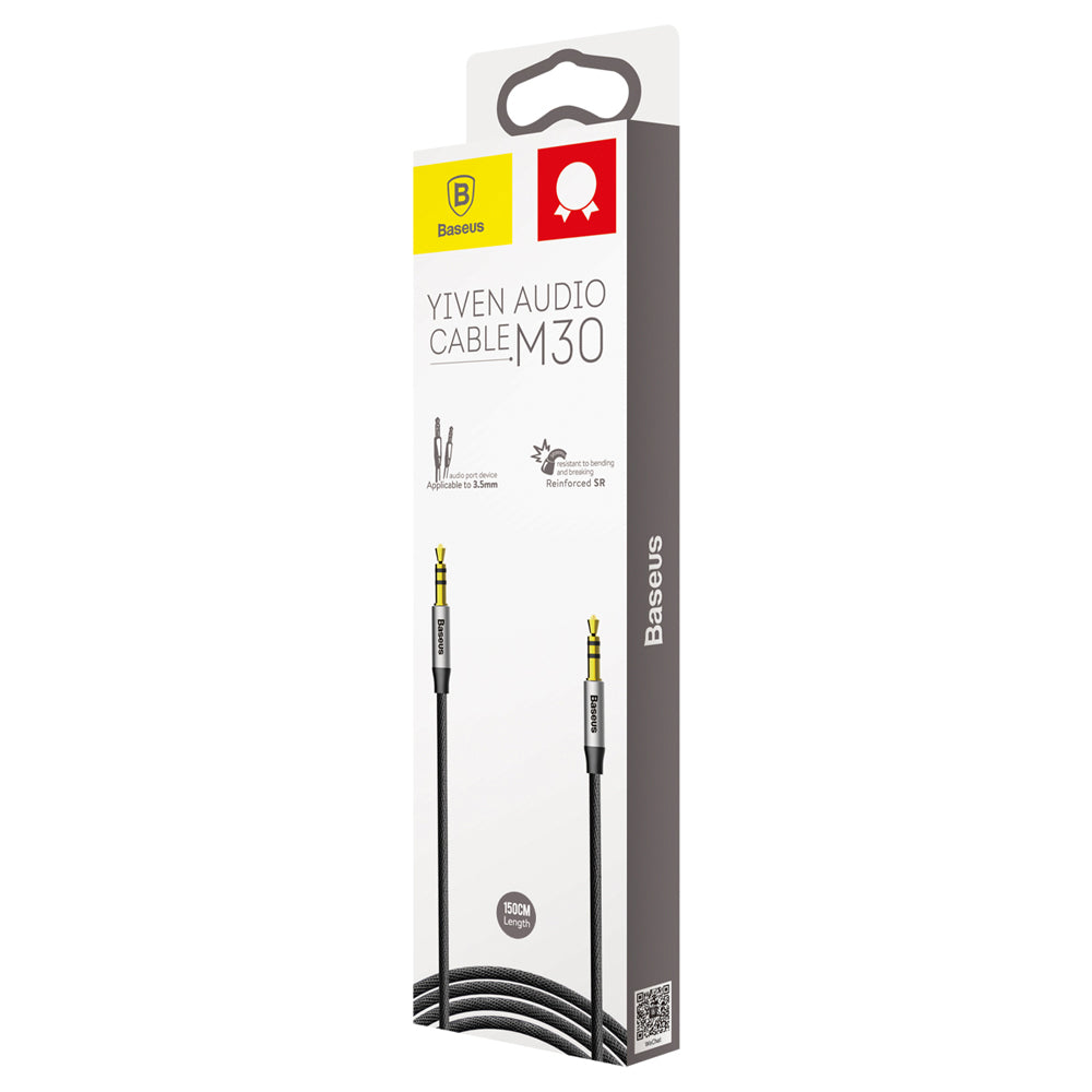 Cable de audio 3,5 mm - 3,5 mm Baseus Yiven M30, 1,5 m, negro