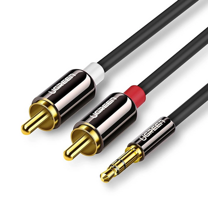 Cable de Audio 3.5mm - 2 x RCA UGREEN AV116, 1m, Negro