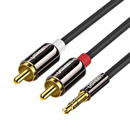 Cable de Audio 3.5mm - 2 x RCA UGREEN AV116, 2m, Negro