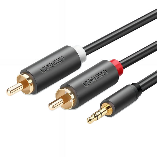 Cable de Audio 3.5mm - 2 x RCA UGREEN AV102, 1.5m, Gris