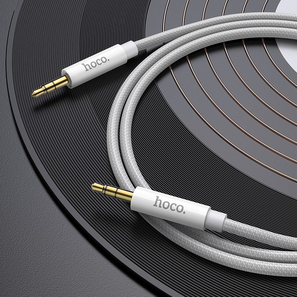 Cable de audio 3,5 mm - 3,5 mm HOCO UPA19, 1 m, plateado 