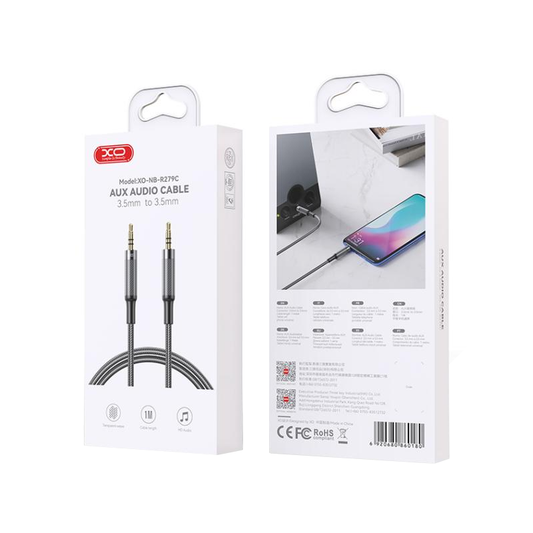 Cable de Audio 3.5mm - 3.5mm XO Design NB-R279C, 1m, Negro