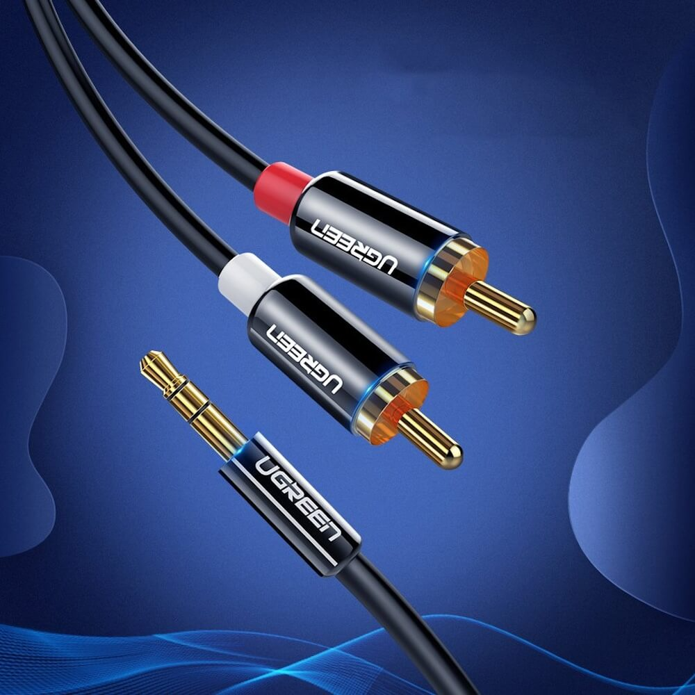 Cable Audio 3.5mm - 2 x RCA UGREEN AV116, 1.5m, Negro