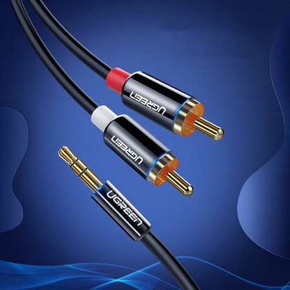 Cable Audio 3.5mm - 2 x RCA UGREEN AV116, 1.5m, Negro