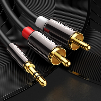 Cable de Audio 3.5mm - 2 x RCA UGREEN AV116, 1m, Negro