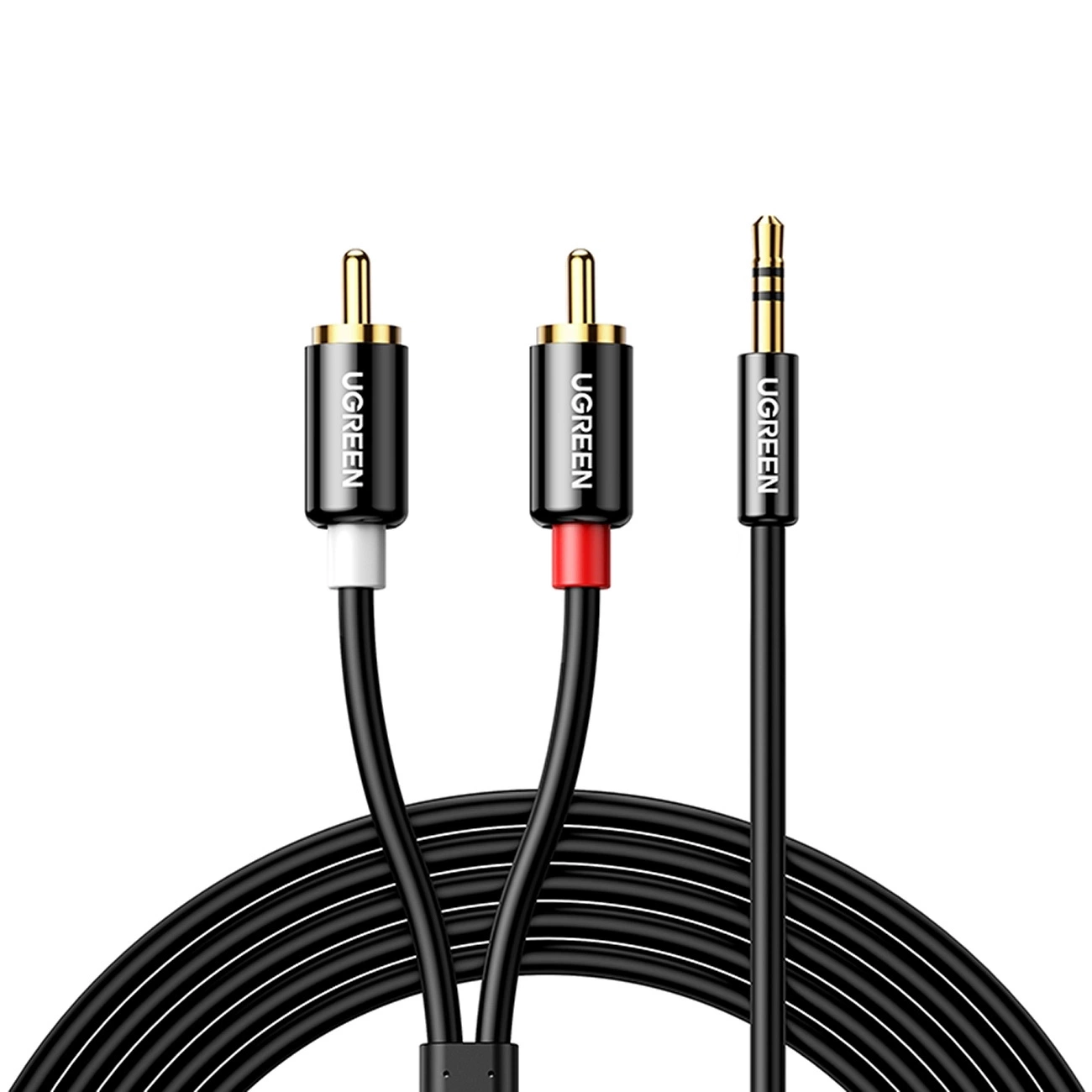 Cable de Audio 3.5mm - 2 x RCA UGREEN AV116, 1m, Negro